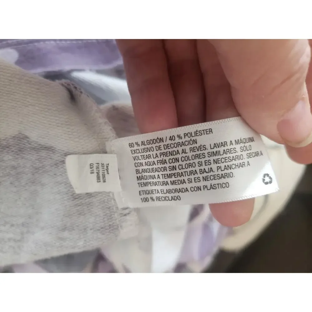 Wild Fable‎ Purple & Gray Camo Crop Raw Hem Hoodie. Size Small - Picture 10 of 11